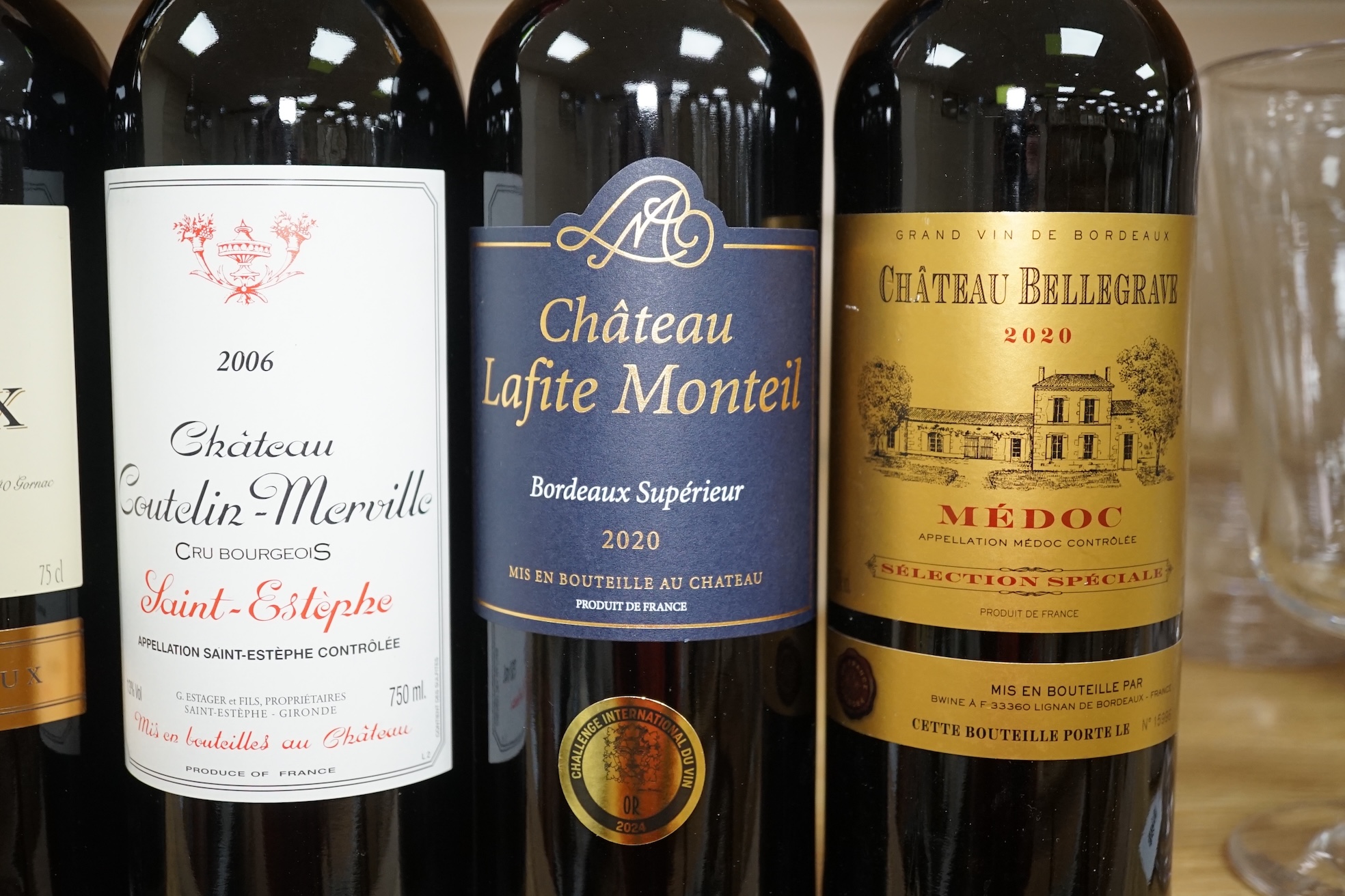 Five bottles of wine to include Chateau Conteha-Merville 2006 and Domaine De Mercey 2005. Condition - fair, storage history unknown